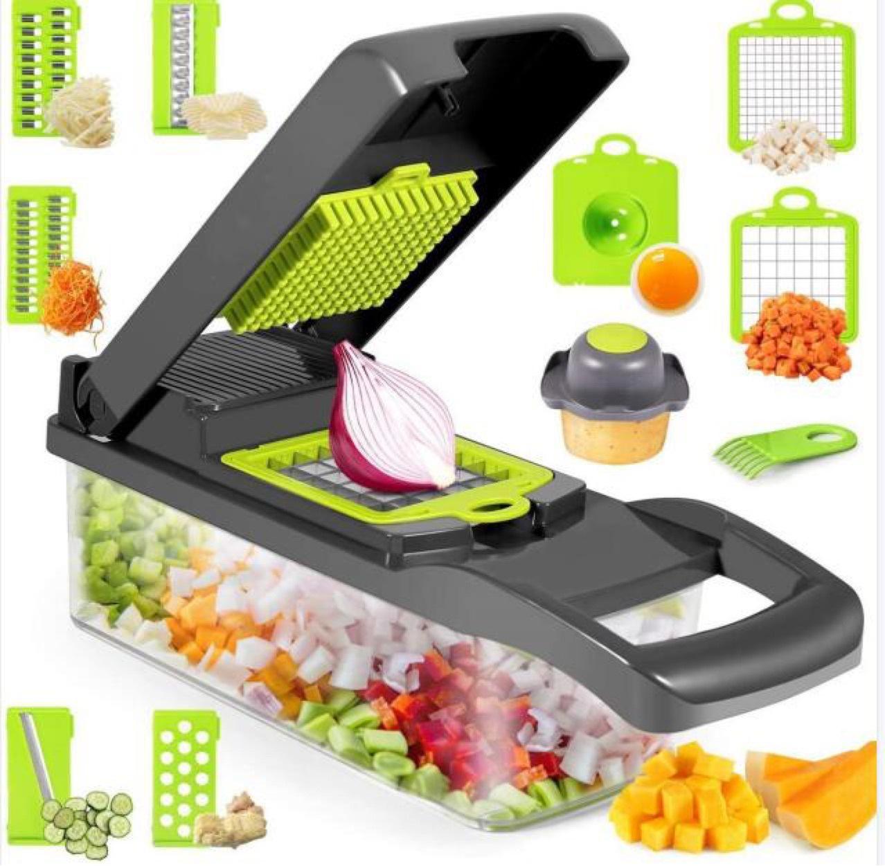 🥦 Cortador de Verduras Multiusos 12 Tipos de Corte en 1