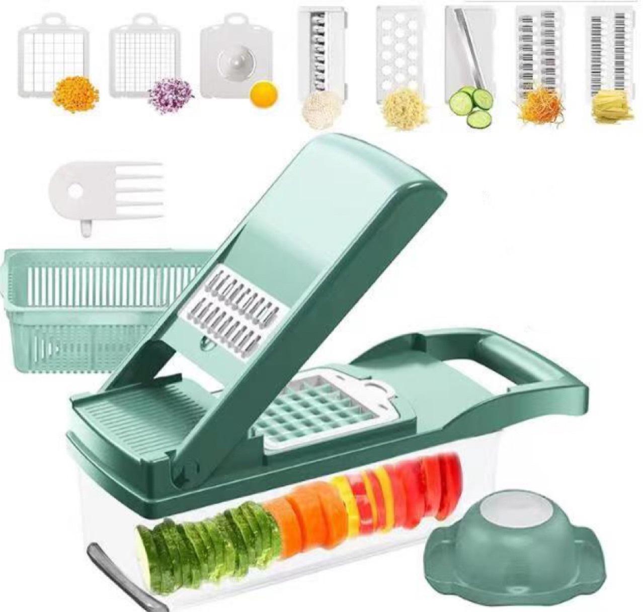 🥦 Cortador de Verduras Multiusos 12 Tipos de Corte en 1