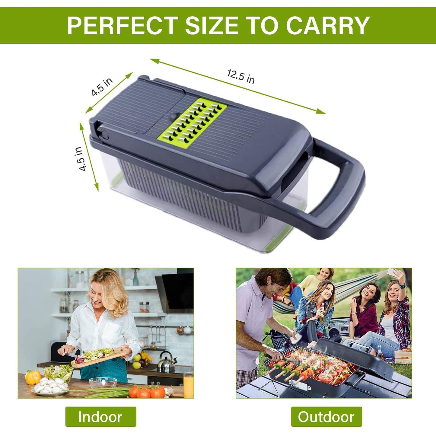 🥦 Cortador de Verduras Multiusos 12 Tipos de Corte en 1